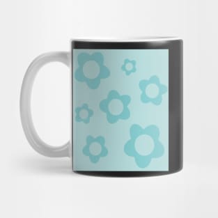 pattern flower aesthetic sky blue Mug